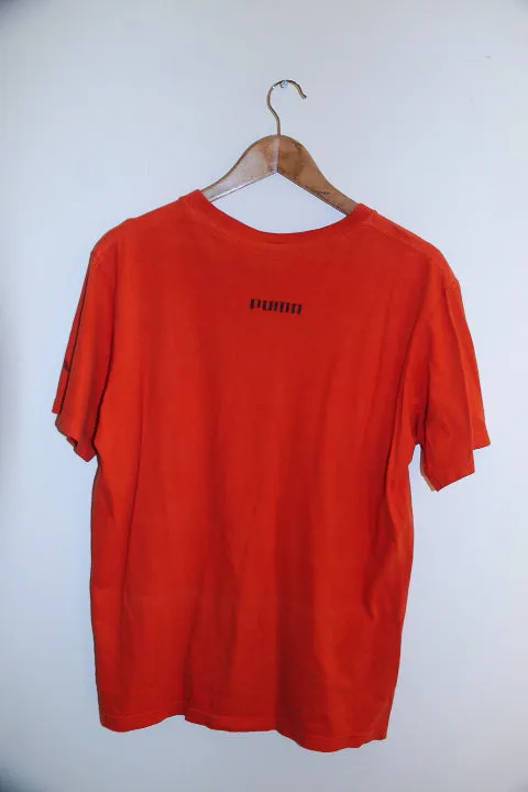 Vintage puma essential mens orange big logo medium t-shirt