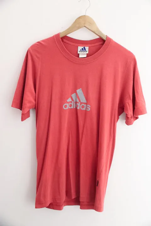 Vintage red Adidas big logo printed mens medium tees