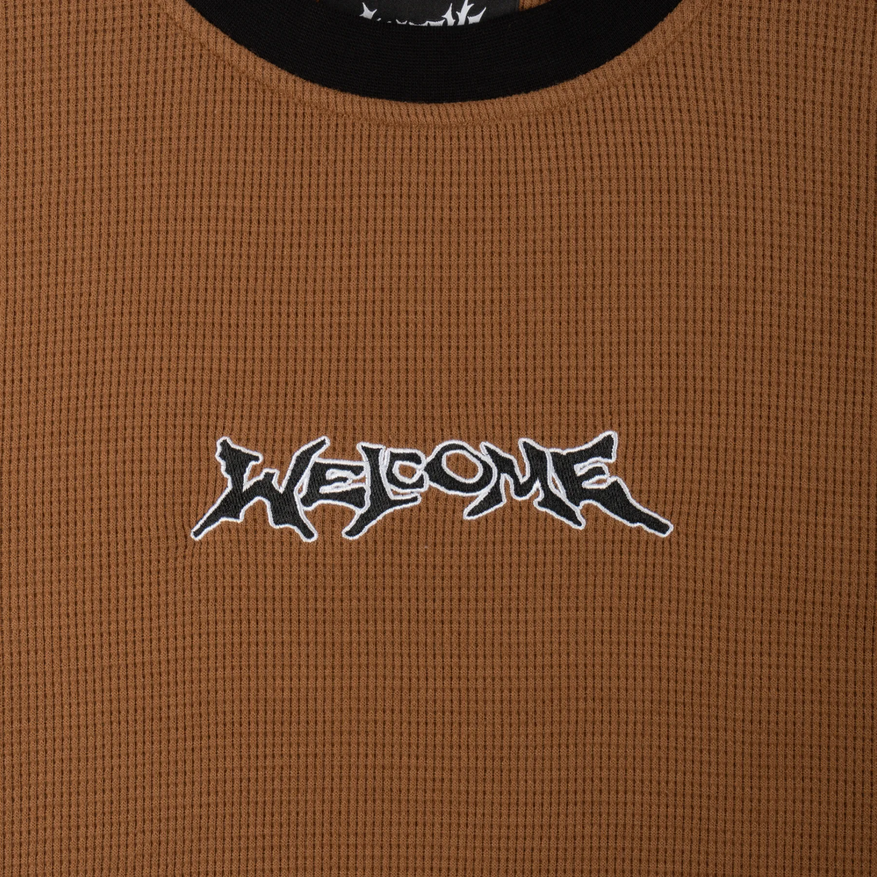 Welcome Breakdown Embroidered Thermal Shirt - Brown