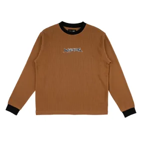 Welcome Breakdown Embroidered Thermal Shirt - Brown