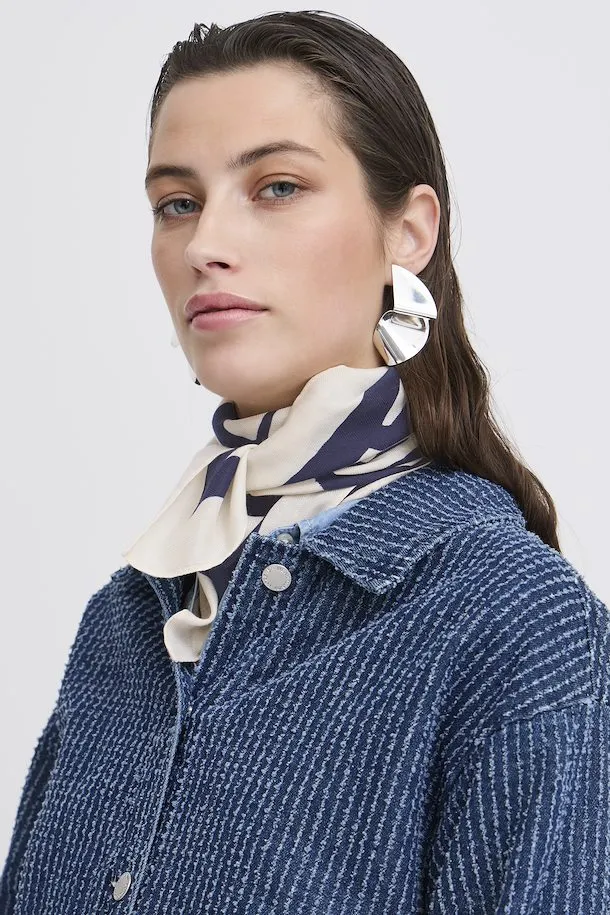 Wicly Byoung Small Scarf Navy & Cream