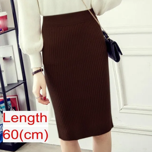 Women’s Knitted Pencil Office Skirt
