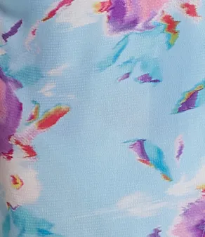 Women's Maxi Dress with Side Tie, Floral Print, Maxi Length, Sleeveless in Blue - Liquorish