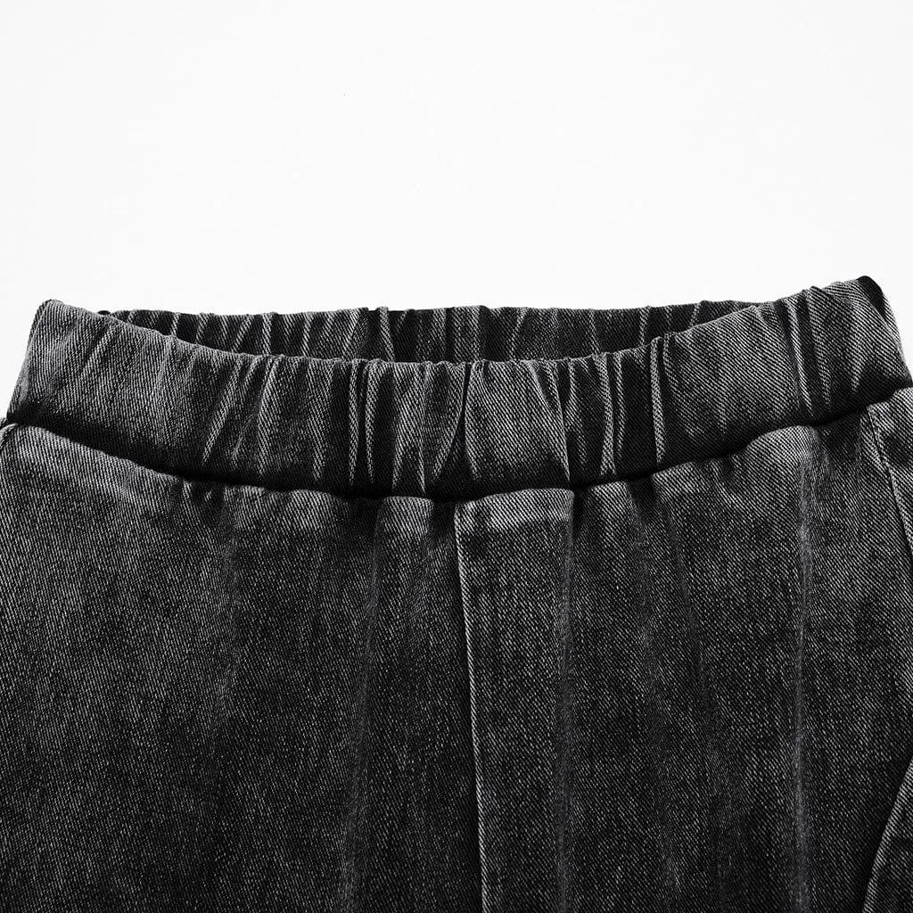 Women's Punk Ruffled Distressed Flared Pants