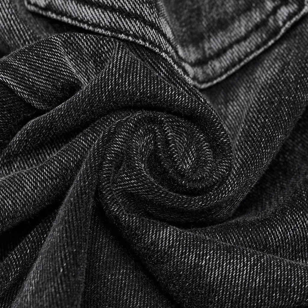 Women's Punk Ruffled Distressed Flared Pants