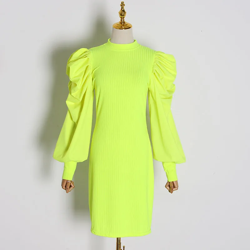 Women's Spring Patchwork High-Waist Sheath Dress