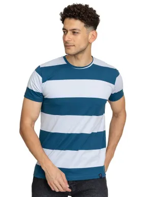 W.Striped Petroleum Striped Round T-shirt