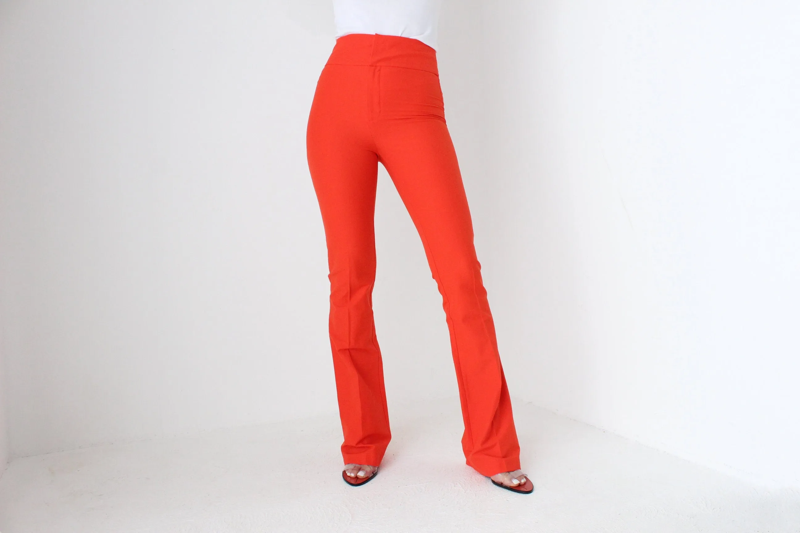 Y2K Vibrant Near-Neon Stretch Bootcut Flared Trousers