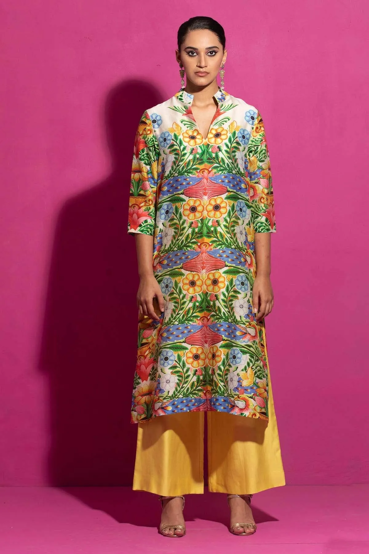 Yellow Chanderi Palazzo