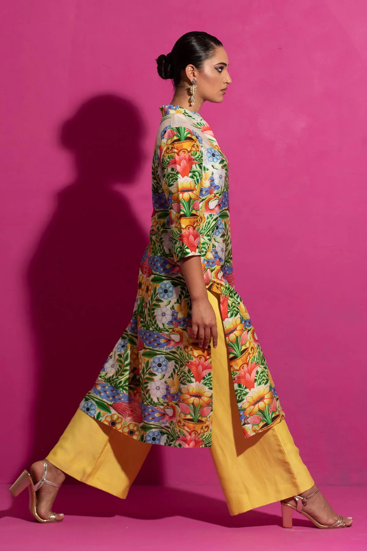 Yellow Chanderi Palazzo