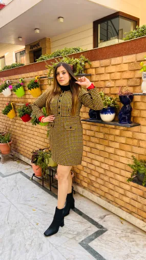 Yellow Houndstooth Tunic