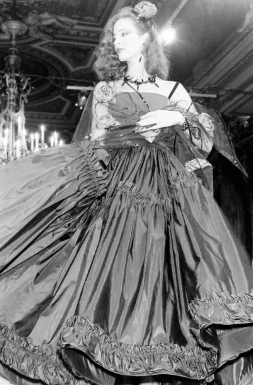 Yves Saint Laurent Fall 1981 Haute Couture Silk Taffeta Dress, Skirt & Sash Set