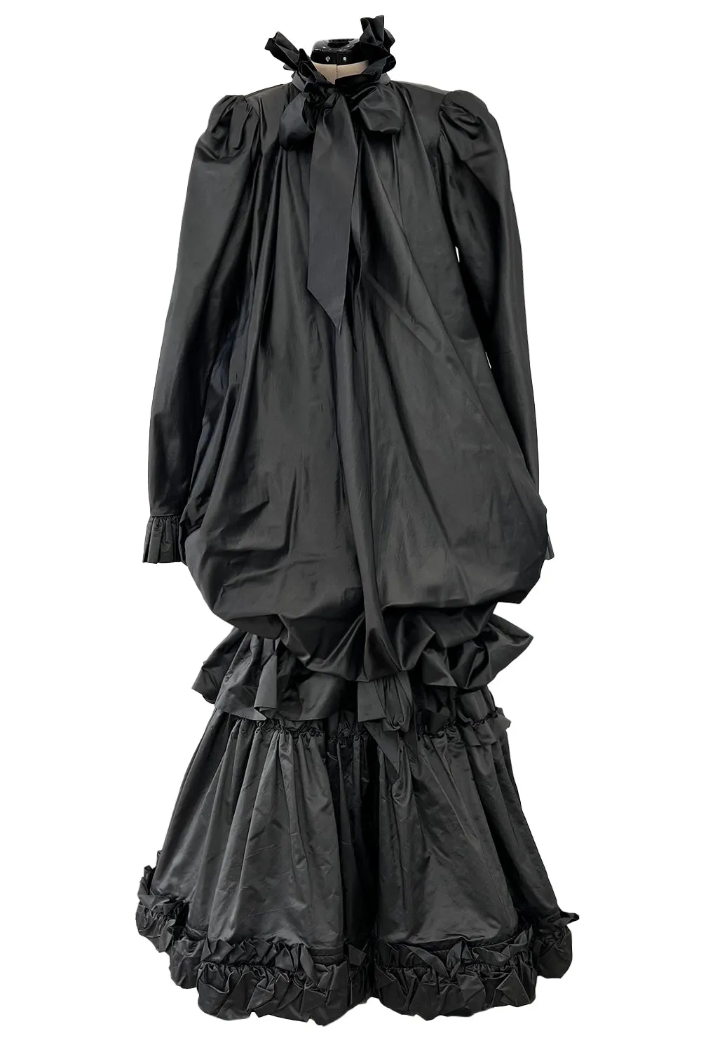 Yves Saint Laurent Fall 1981 Haute Couture Silk Taffeta Dress, Skirt & Sash Set