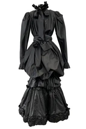 Yves Saint Laurent Fall 1981 Haute Couture Silk Taffeta Dress, Skirt & Sash Set