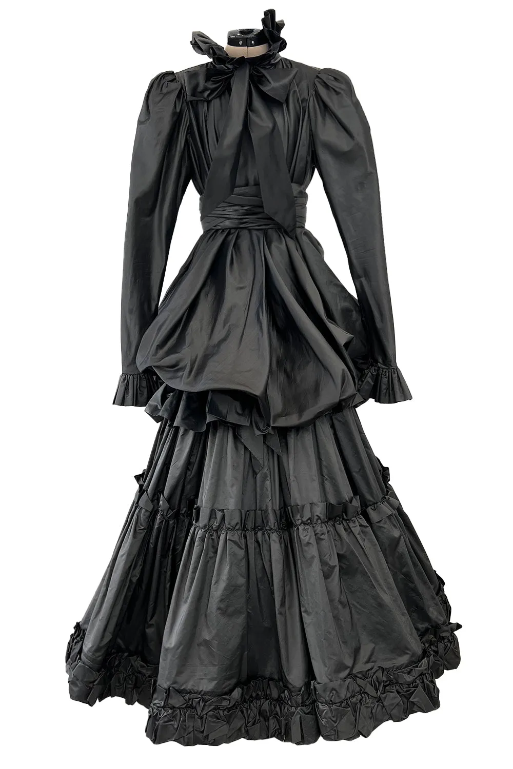 Yves Saint Laurent Fall 1981 Haute Couture Silk Taffeta Dress, Skirt & Sash Set
