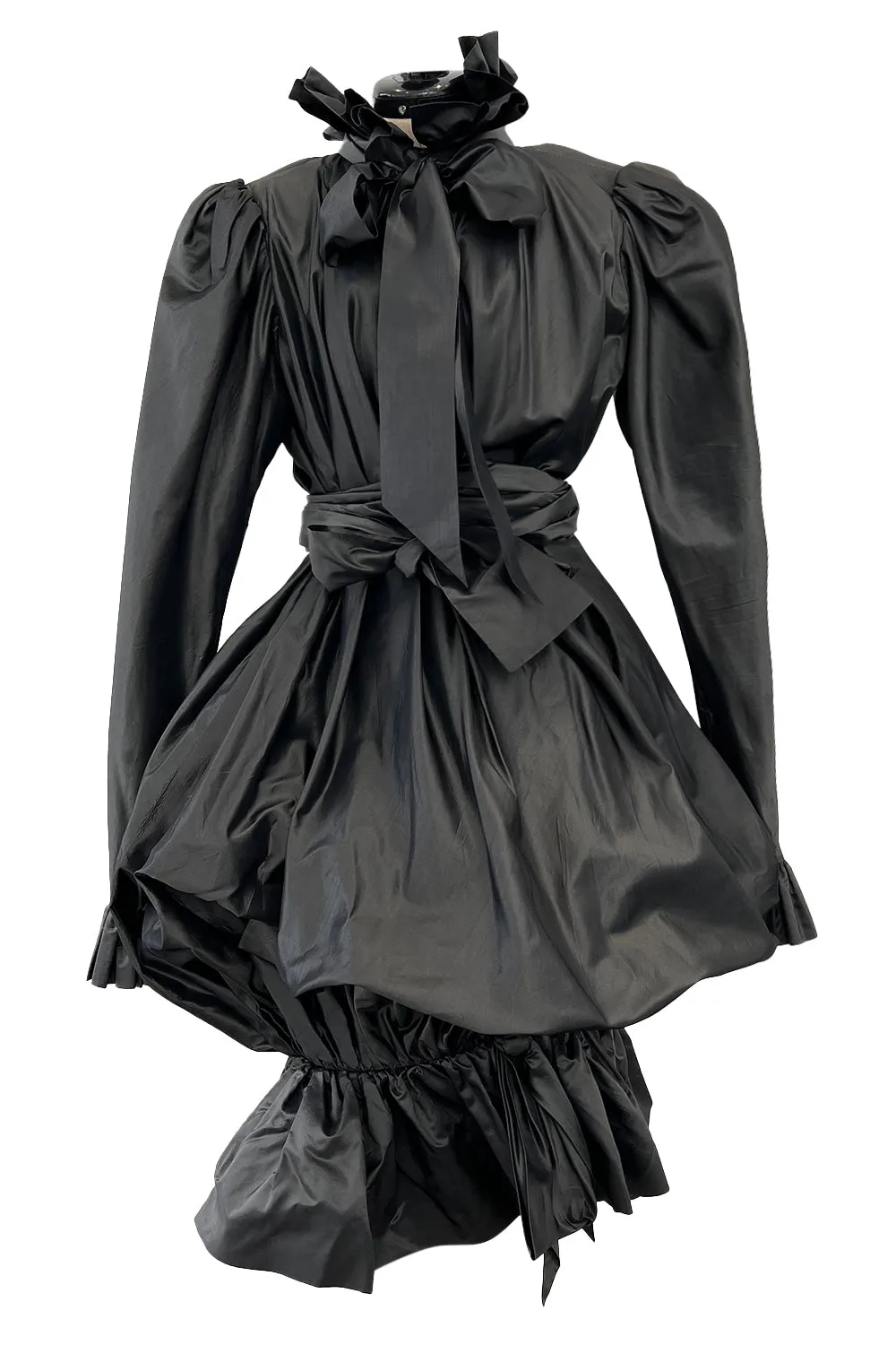 Yves Saint Laurent Fall 1981 Haute Couture Silk Taffeta Dress, Skirt & Sash Set