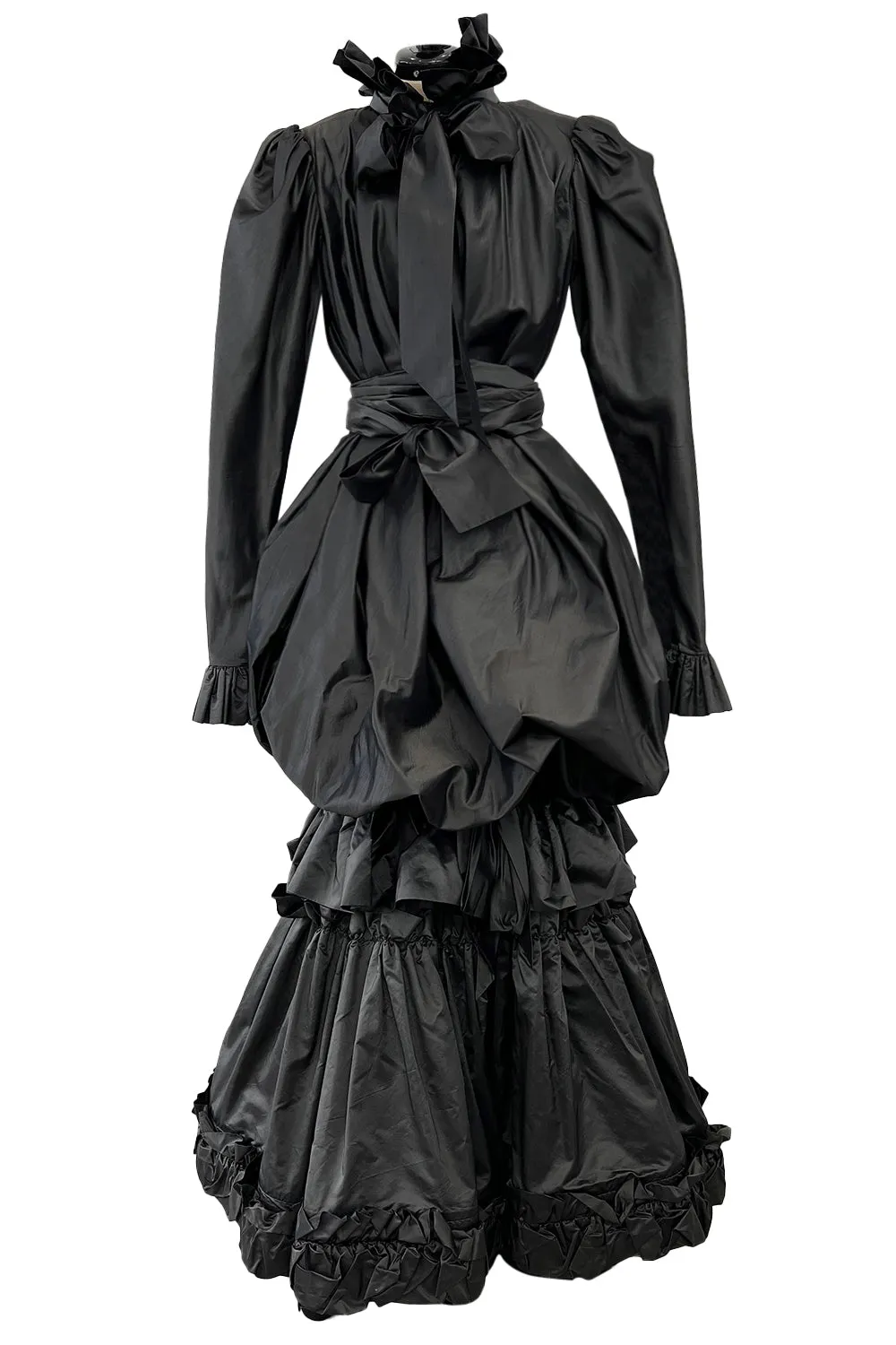 Yves Saint Laurent Fall 1981 Haute Couture Silk Taffeta Dress, Skirt & Sash Set
